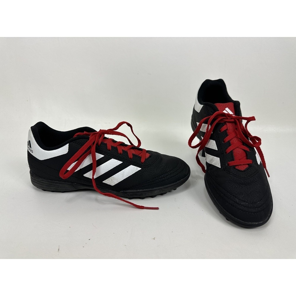 Adidas Mens Goletto TF 6 Soccer Shoes Black G26369 Stripe Low Top Cleats Sz 6.5